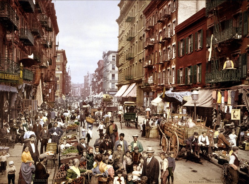 Mulberry Street, along which New York City's Little Italy is centered. Lower East Side, circa 1900. Credit: Library of Congress