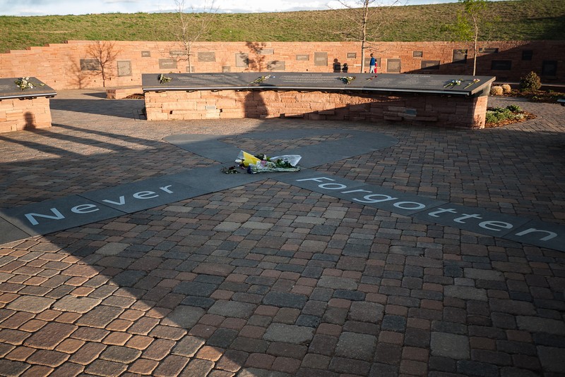 The Never Forgotten ribbon lies in the center of the Ring of Remembrance. It was designed by Kyle Velasquez's parents, Al and Phyllis.