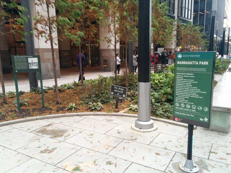 Mannahatta Park, where the plaque resides