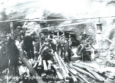 Survivors emerge after the explosion.