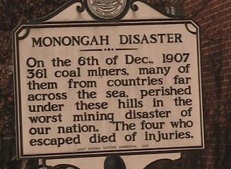 State historical marker for Monongah.