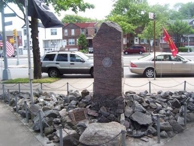 This photo by Eric Lander shows the Marine Major Eugene McCarthy memorial in Brooklyn.