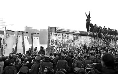 A photo of the Destruction of the Berlin Wall