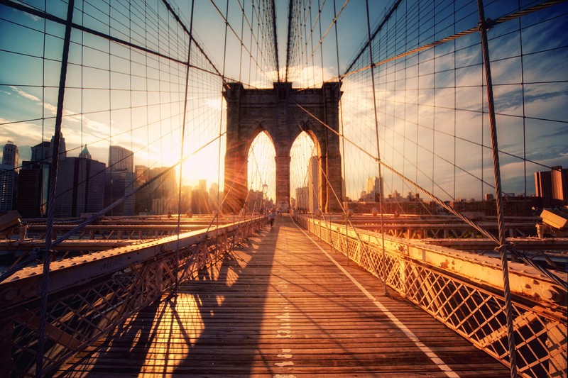 "Brooklyn Bridge Sunset" by Philipp Klinger