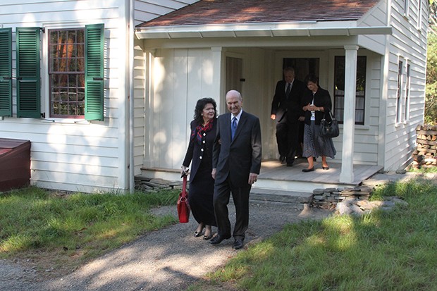 President Russell M. Nelson and wife leave Hale home after a tour