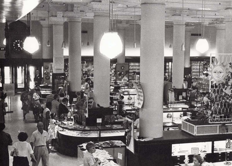 The interior of the Stix, Baer, and Fuller store in Downtown St. Louis in 1959. 