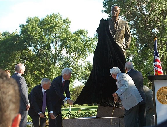 Dignitaries at the unveiling of the Hubert Humphrey Memorial Statue