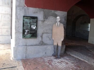 The Life-size figure next to the marker depicts a Sound Lab scientist from 1973.
Photo By Bill Coughlin