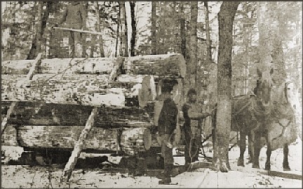 Undated photo of loggers from the area believed to be of Mormon loggers