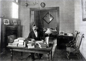 William S. Pattee, the Law School's first dean and the namesake of Pattee Hall, in his office