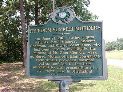 This historical marker commemorates the lives of the three civil rights workers and the way that their deaths served as a turning point in the Civil Rights Movement. 