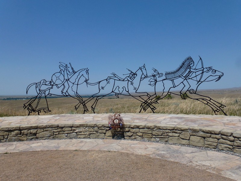 The Native American Memorial commemorates the Plains Indians and their struggle to preserve their lands and their way of life.
