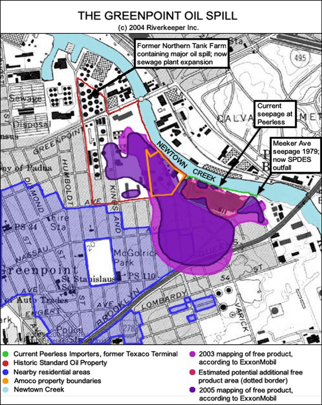 Affected area from the Greenpoint Oil Spill