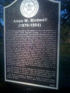 This historical marker is located in the plaza, which was added in 2009.