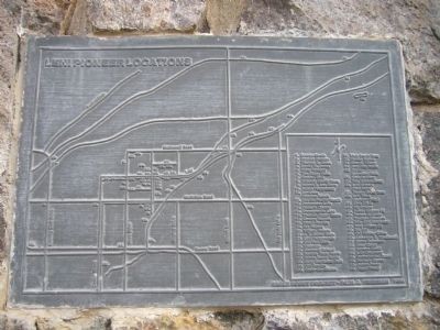 Plaque containing the layout of Lehi and the names of buildings.