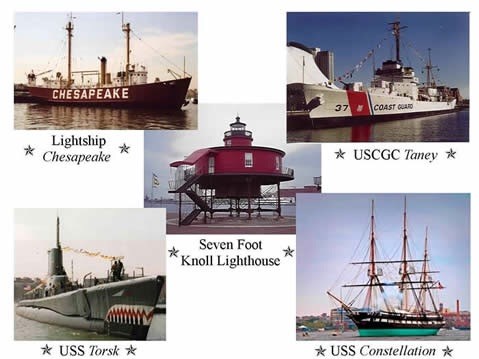 Collection of ships at the museum 