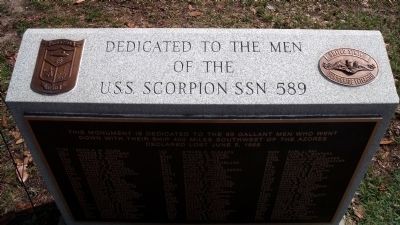 The U.S.S. Scorpion SSN 589 Monument in Huntington Park, located in Newport News, VA.