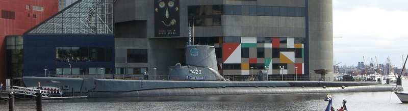 The port-side profile of the submarine