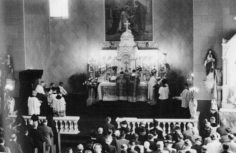 Interior of St. Louis Church, c. 1940s.