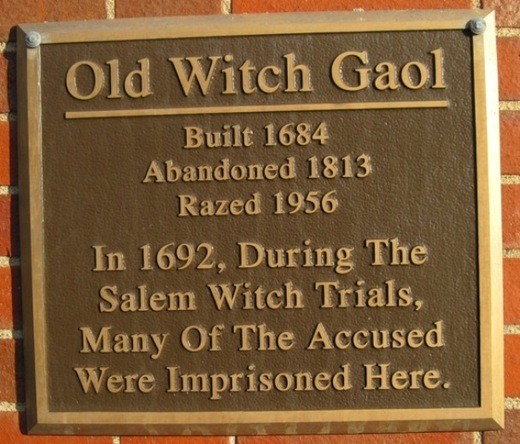 Old Salem Jail Plaque