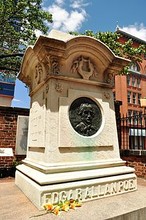 Monument marking Poe's grave