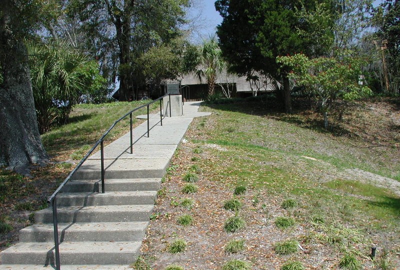 Stairs leading up to the top of the mound 