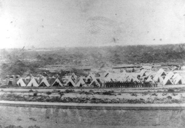 Confederate camp behind the fort