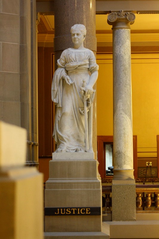 Sculpture of Justice. Created in 1888 by Alexander Doyle