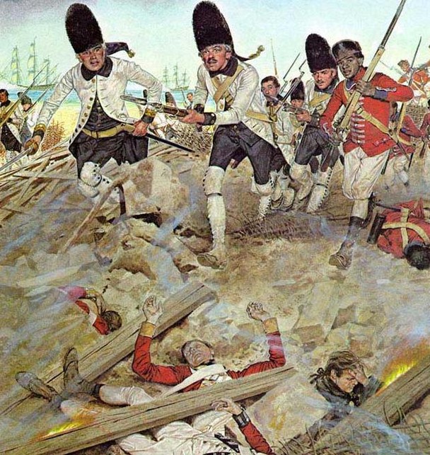 Spanish forces attack a redoubt of Fort George