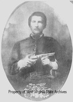 Photograph of Ellison Hatfield in his Confederate uniform