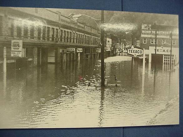 High water in the streets of downtown Matewan