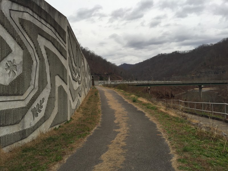 The flood wall surrounding the city