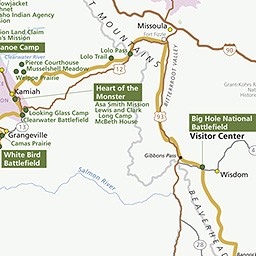 Map of Partial Nez Perce Journey 