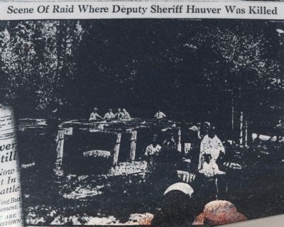 The scene of the raid where the deputy was killed.