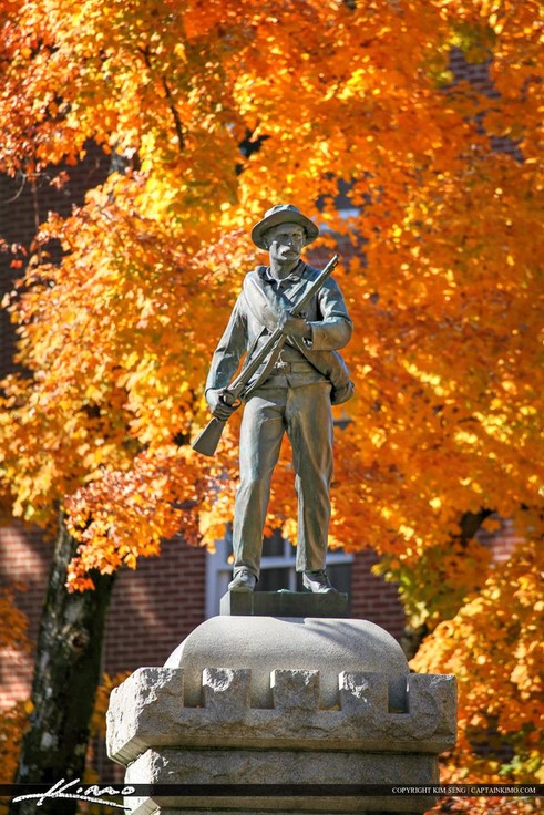 The Confederate Soldier's Monument on the courthouse grounds.