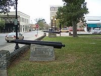 Replica Spanish cannon at the Plaza