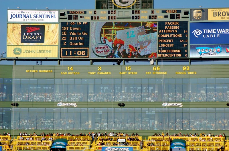 Packers # Retired Numbers at Lambeau, with the new No. 4 up there