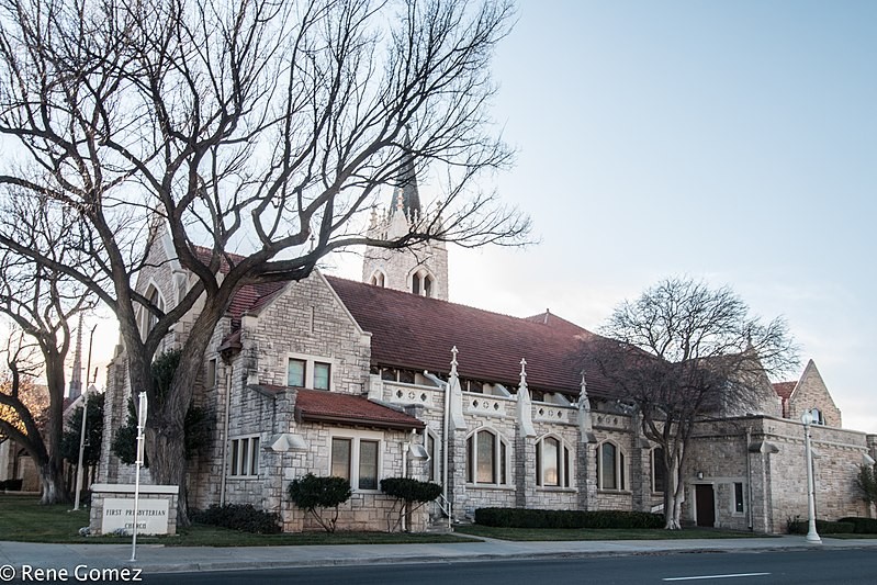 First Presbyterian Church was built in 1926 and is a good example of Gothic Revival architecture. 