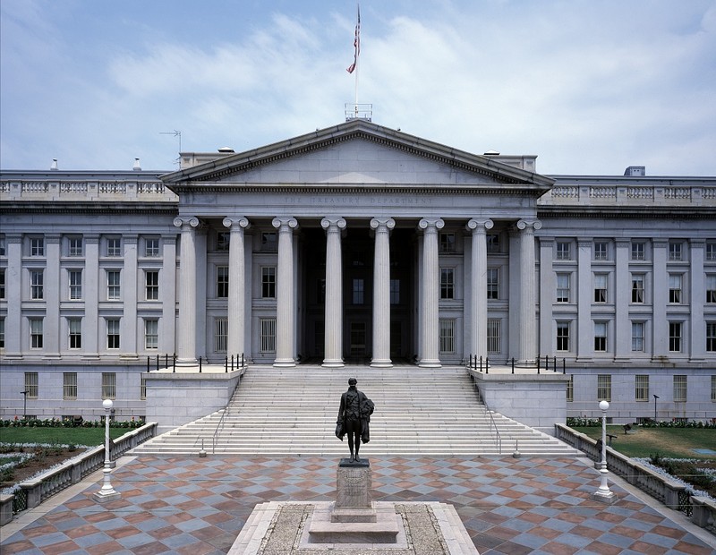 The U.S. Department of Treasury Building became a National Historic Landmark in 1971