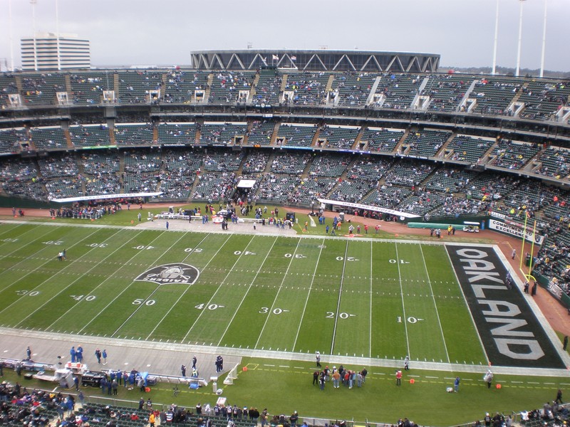 O.co Coliseum as a football field