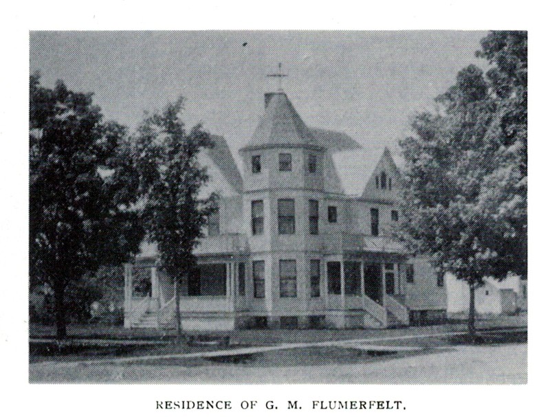 George M. Flumerfelt House, east and north elevations, ca. 1907