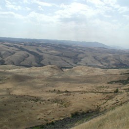 White Bird battlefield from the Highway 95 overlook. Most of the battle took place in the center of the photograph.