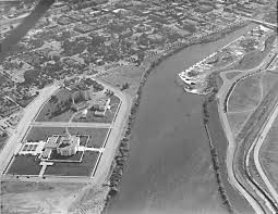 Ariel view of Idaho Temples and Snake River in 1948