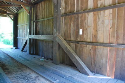 Interior view of the bridge. Note the low-profile queenpost truss