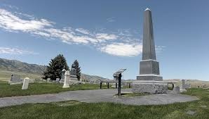 Martin Harris grave and monument in Clarksville, UT