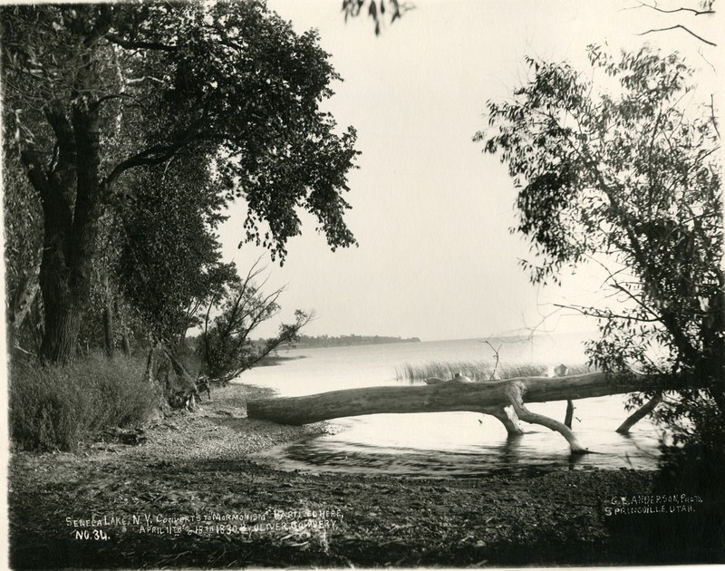 late 19th century photo of Seneca Lake. This side of lake is where the baptisms are believed to have taken place.