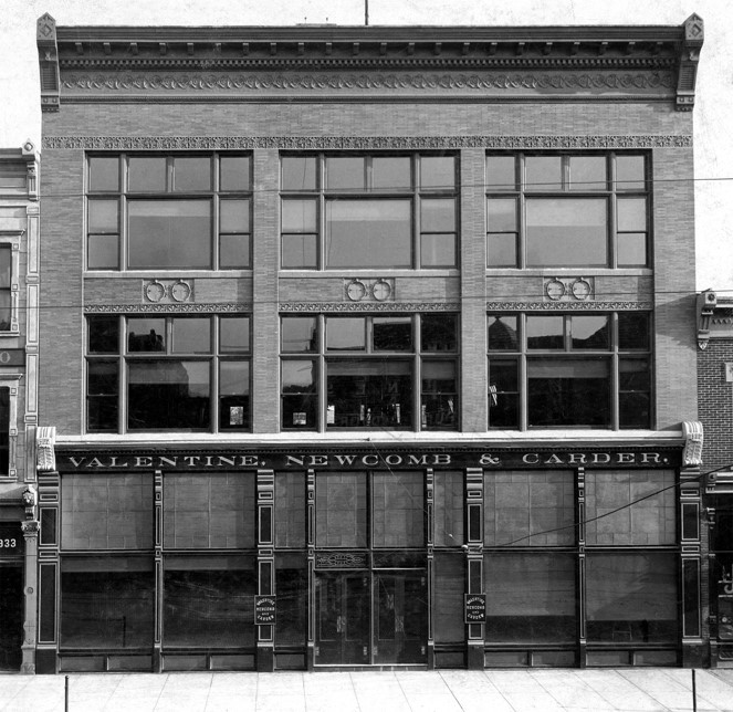 The original Valentine, Newcomb & Carder Building in the early 1900s.