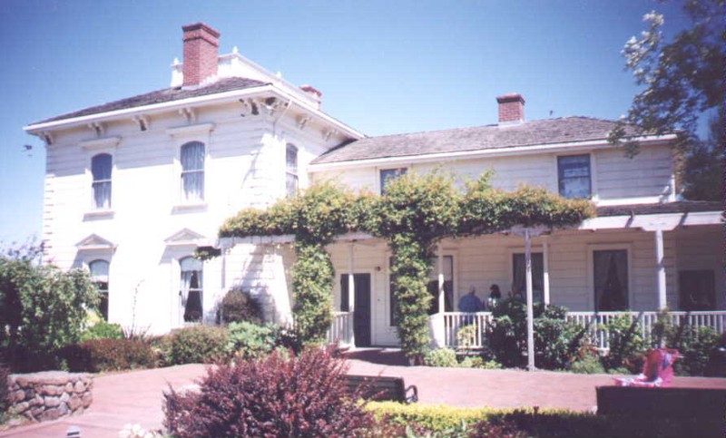 The rear of the house with a view of the gardens.