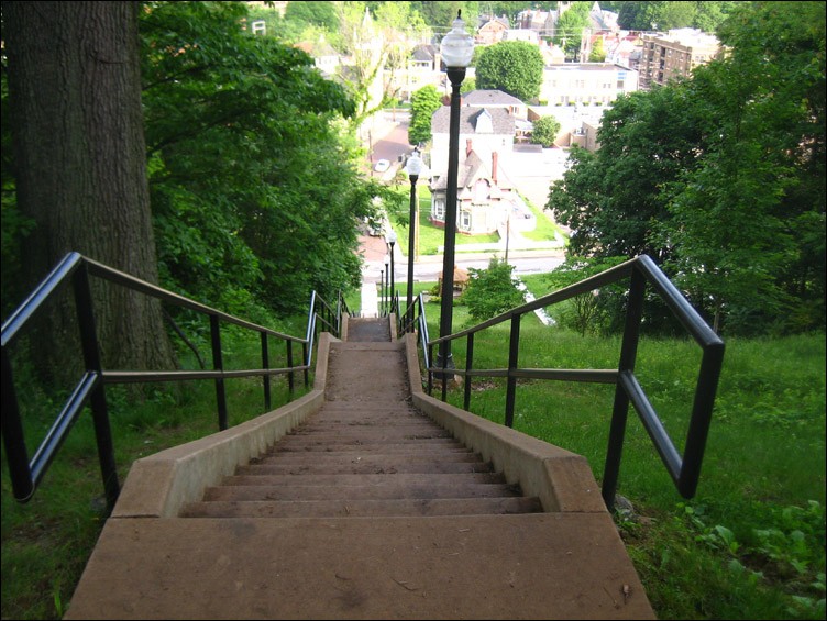 Modern view of Tenth and Avery from the top of Quincy Hill