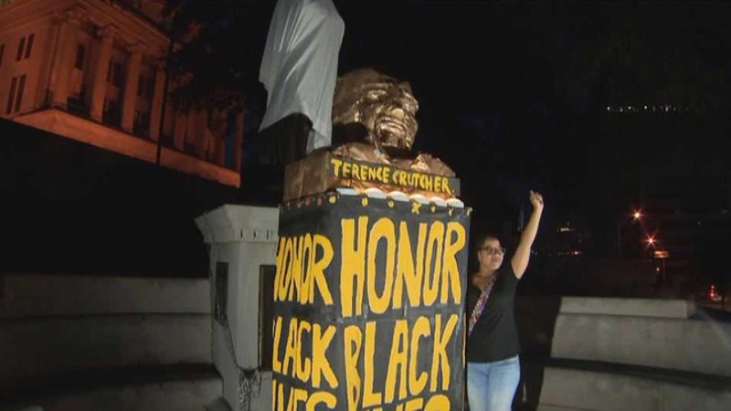 Sam Davis Monument Covered by "Black Lives Matter" Protesters (2017)